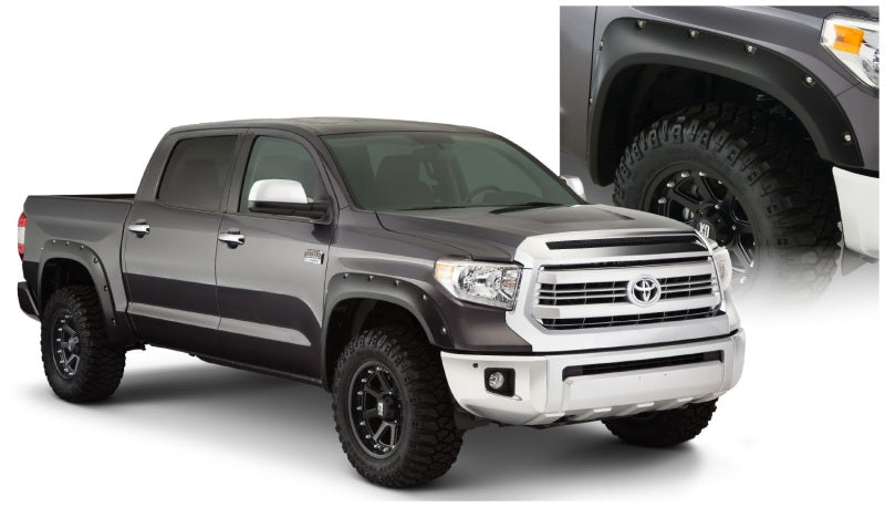 Bushwacker 14-18 Toyota Tundra Fleetside Pocket Style Flares 4pc 66.7/78.7/97.6in Bed Black 30918-02