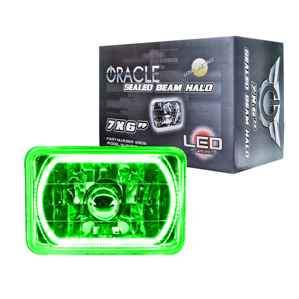 Oracle Pre-Installed Lights 7x6 IN. Sealed Beam Green Halo SEE WARRANTY 6908-004