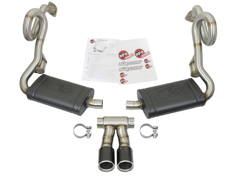 aFe MACHForce-Xp 2in 304 SS Cat-Back Exhaust w/Carbon Fiber Tips 13-16 Porsche Boxster 2.7L/3.4L 49-36415-C