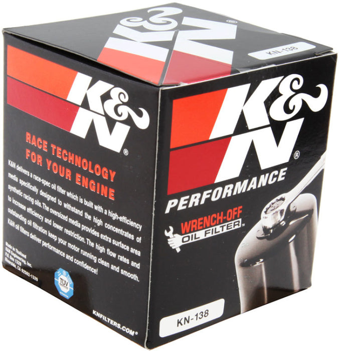 K&N Motorcycle Oil Filter: High Performance, Premium, Designed to be used with Synthetic or Conventional Oils: Fits Select Suzuki Motorcycles, KN-138