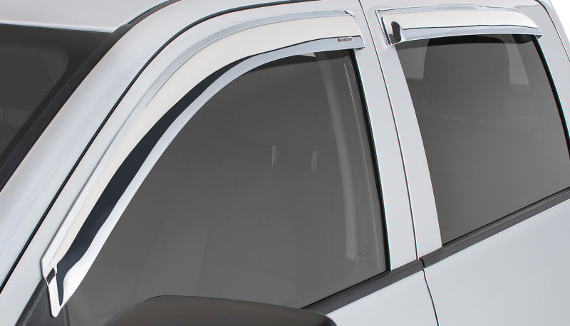 Stampede 2009-2014 Ford F-150 Crew Cab Pickup Tape-Onz Sidewind Deflector 4pc Chrome 6184-8