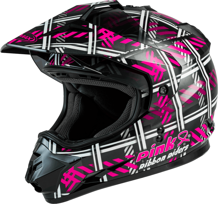 GM-11 Dual-Sport Pink Ribbon Riders Helmet Black/Pink SM