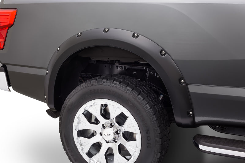 Bushwacker 16-18 Compatible with Nissan Titan XD Pocket Style Flares 4pc 78.0in Bed Black 70909-02