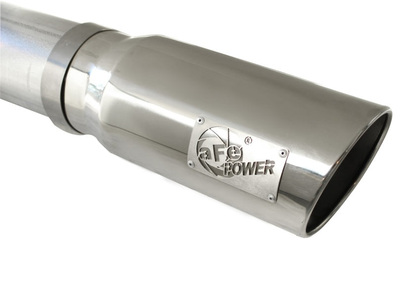 aFe ATLAS 5in DPF-Back Alum Steel Exhaust System Polished Tip GM Diesel Trucks 7.5-10 V8-6.6L td LMM 49-04040-P