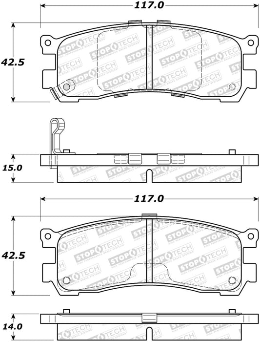 StopTech Street Brake Pads Rear 308.05531