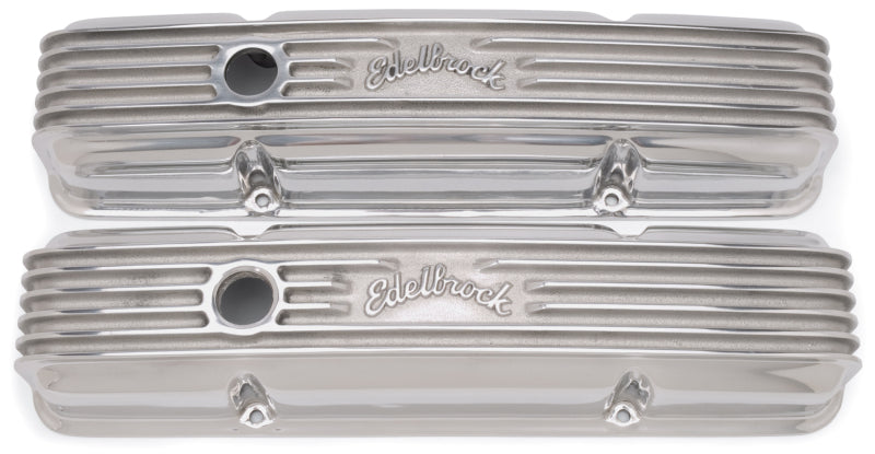 Edelbrock Valve Cover Classic Series Chevrolet 1959-1986 262-400 CI V8 Polshed 4144