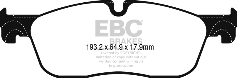 EBC 2016+ Jaguar F-Pace 2.0L TD (180) Redstuff Front Brake Pads DP32251C