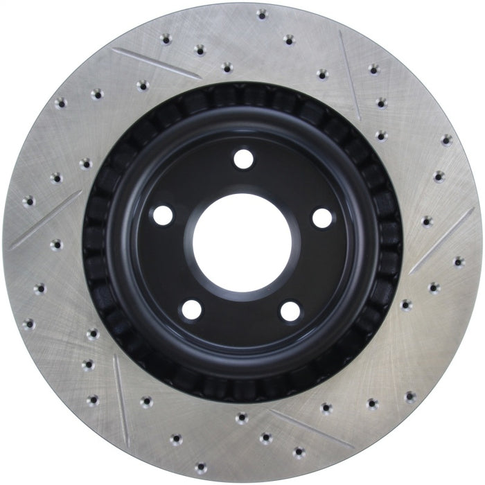 StopTech Power Slot 05-07 Cadillac XLR / 06-09 Chevy Corvette Front Right Drilled & Slotted Rotors 127.62085R