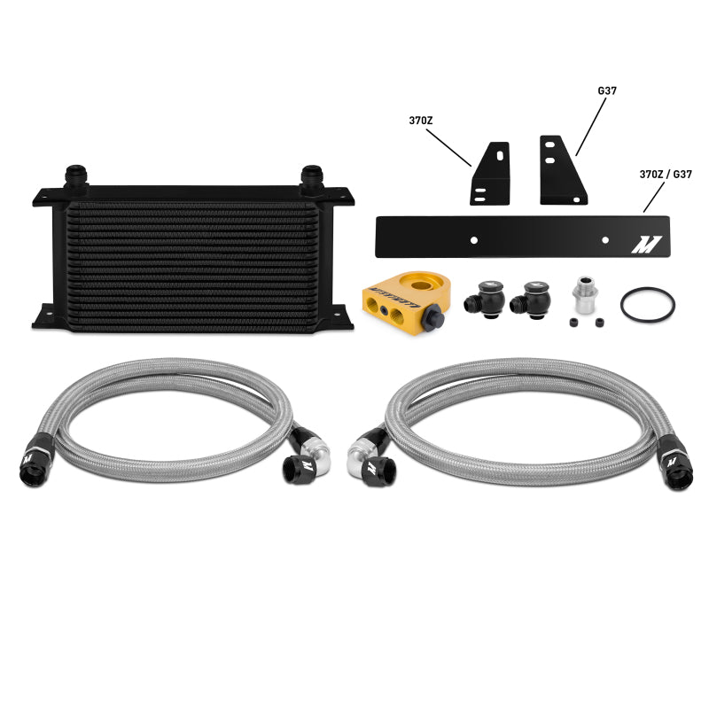 Mishimoto 09-12 Compatible with Nissan 370Z / 08-12 Compatible with Infiniti G37 (Coupe Only) Thermostatic Oil Cooler Kit Black MMOC-370Z-09TBK