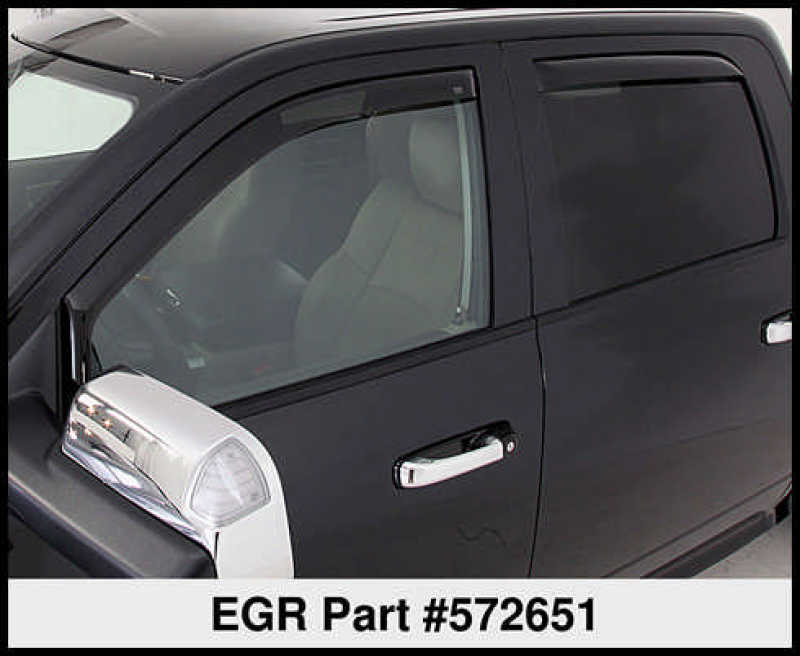 EGR 09+ Compatible with Dodge Ram Pickup Quad Cab In-Channel Window Visors Set of 4 (572651) 572651