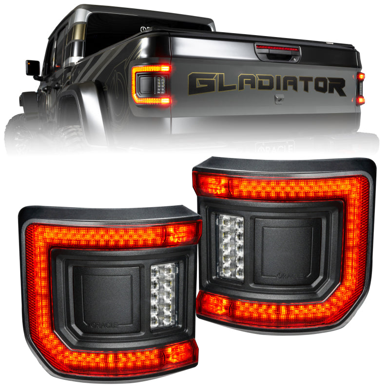 Oracle 2020+ compatible with Jeep Gladiator JT Flush Mount LED Tail Lights Tinted Lens SEE WARRANTY 5882-504-T