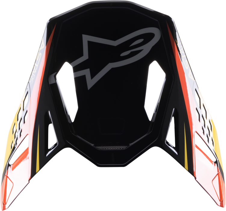 Alpinestars S-M10 Carbon Meta2 Visor Black/Yellow/Orange Glossy (8981122-1549-OS)