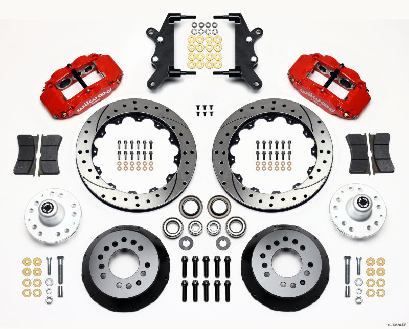 Wilwood Narrow Superlite 6R Front Hub Kit 12.88in Drill Red 60-68 Ford / Mercury Full Size / Galaxie 140-13630-DR