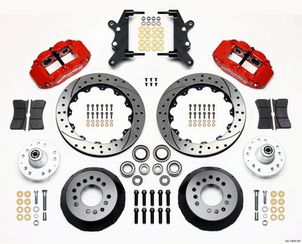 Wilwood Narrow Superlite 6R Front Hub Kit 12.88in Drill Red 60-68 Ford / Mercury Full Size / Galaxie 140-13630-DR