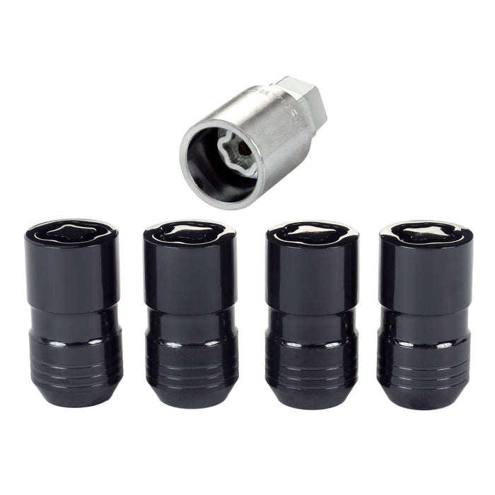 McGard Wheel Lock Nut Set 4pk. (Cone Seat) M14X1.5 / 21mm & 22mm Dual Hex / 1.639in. L Black 24216