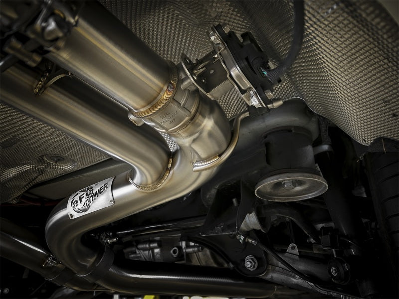 aFe MACH Force-Xp 3.5in. 304 SS C/B Exhaust w/o Muffler 15-18 BMW X5 M V8-4.4L (tt) Polished Tip 49-36342-P