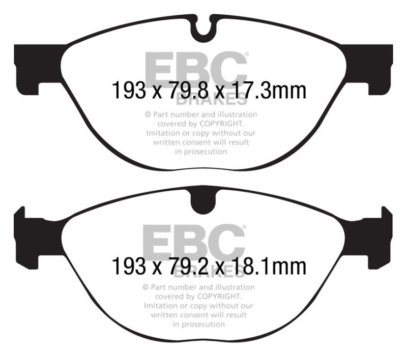 EBC 13+ Jaguar F-Type (Cast Iron Only) 3.0 Supercharged (380) Perf Pkg Yellowstuff Front Brake Pads DP42191R