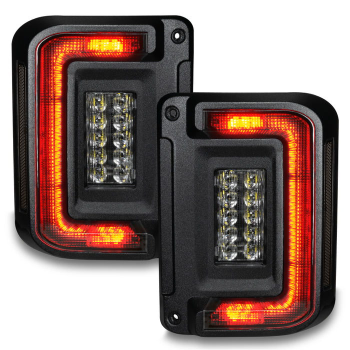 Oracle Lighting "Black Series" Flush Mount Led Tail Lights For Jeep Wrangler Jk 5891-504-T
