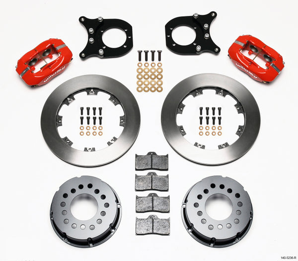 Wilwood Forged Dynalite P/S Rear Kit Red Chev 12 Bolt w/Clip Eliminator 140-5236-R