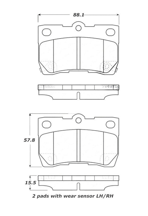 StopTech Street Touring 06 Lexus GS300/430 / 07-08 GS350 Rear Brake Pads 308.1113