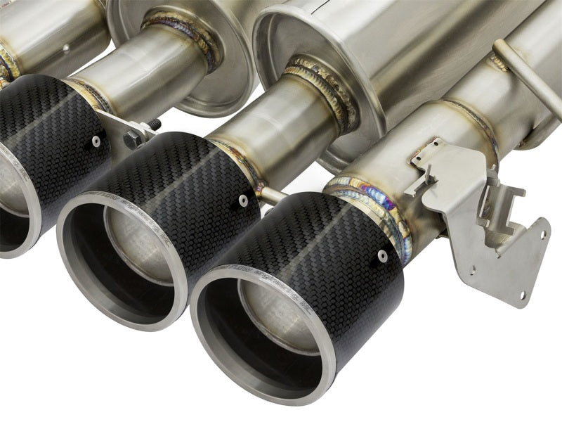 aFe MACHForce XP 3in -2 1/2in Axle Back SS Exhaust w/Carbon Fiber Tips 14-17 Chevy Corvette V8 6.2L 49-34056-C