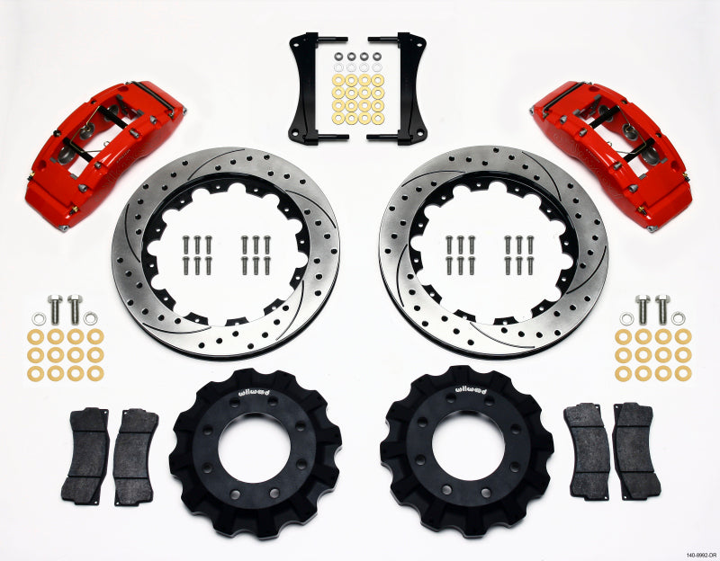 Wilwood TC6R Front Kit 16.00in Drilled Red 1999-2014 GM Truck/SUV 1500 140-8992-DR