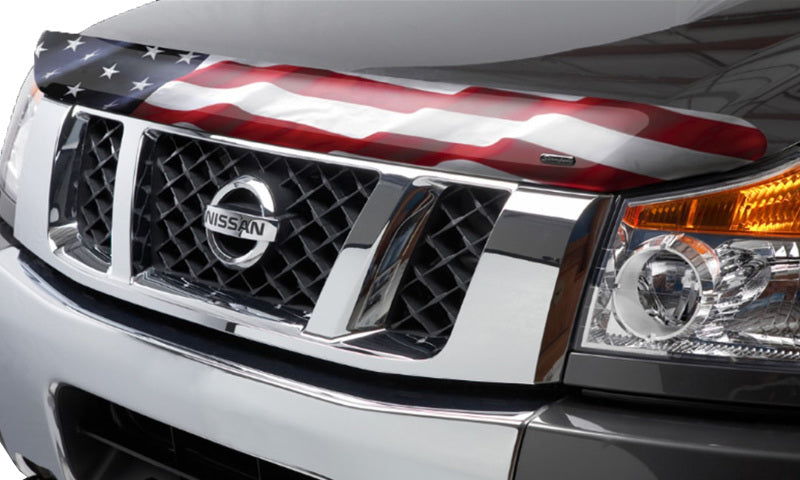 Stampede 2005-2019 Compatible with Nissan Frontier Vigilante Premium Hood Protector Flag 2414-41