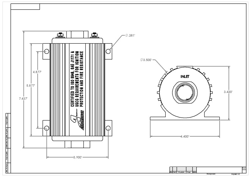 Aeromotive Marine 1200 HP EFI Pump 11110