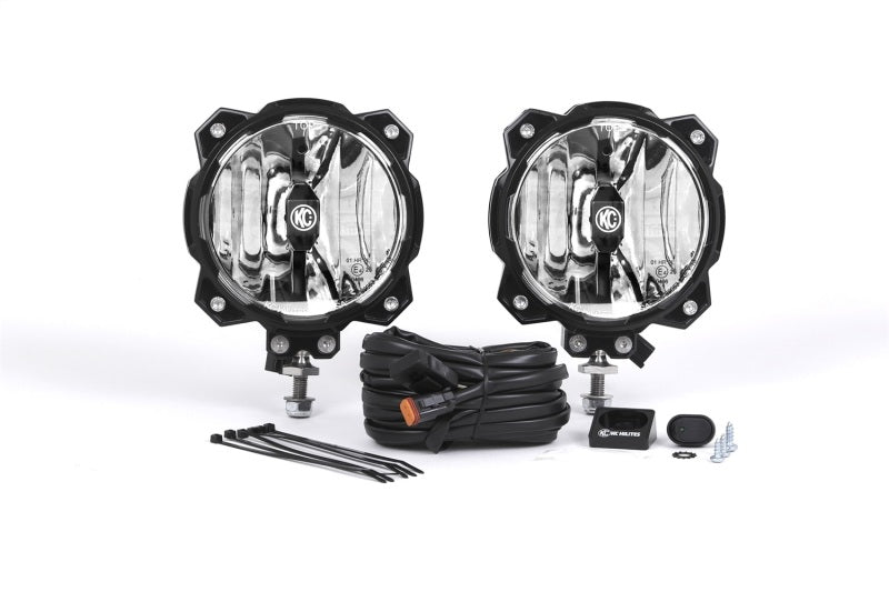 KC HiLiTES 6in. Pro6 Gravity LED Light 20w Single Mount SAE/ECE Driving Beam (Pair Pack System) 91303