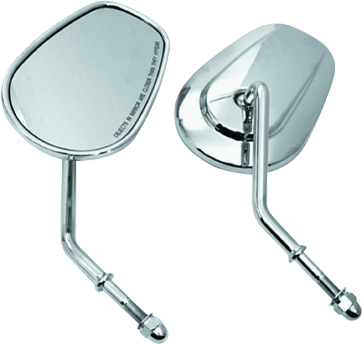 Bikers Choice Chrome Tapered Short Stem Mirrors Pr 482008