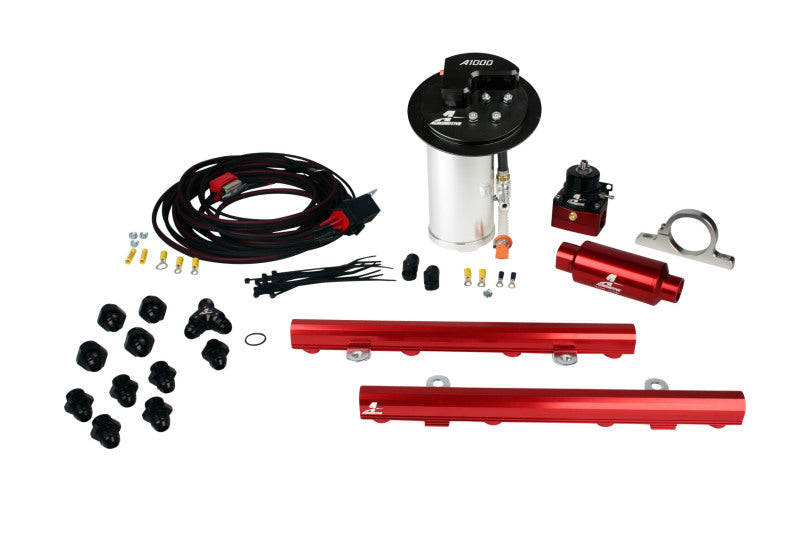 Aeromotive 10-13 Ford Mustang GT Fuel System A1000 Pump/Deluxe Wiring Kit/5.0L 4V Rails 17324