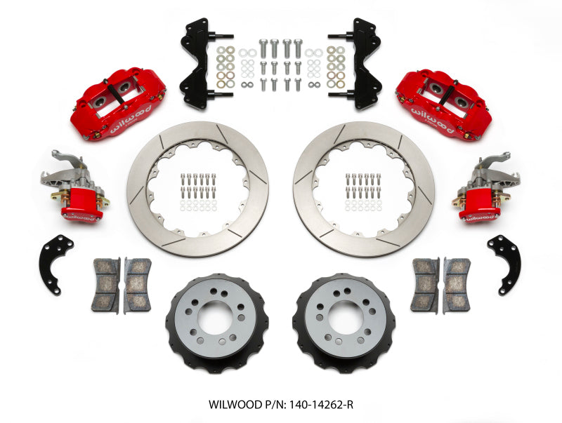 Wilwood Narrow Superlite 4R / MC4 Rear Kit 12.88 Red Currie Pro-Tour Unit Bearing Floater 140-14262-R