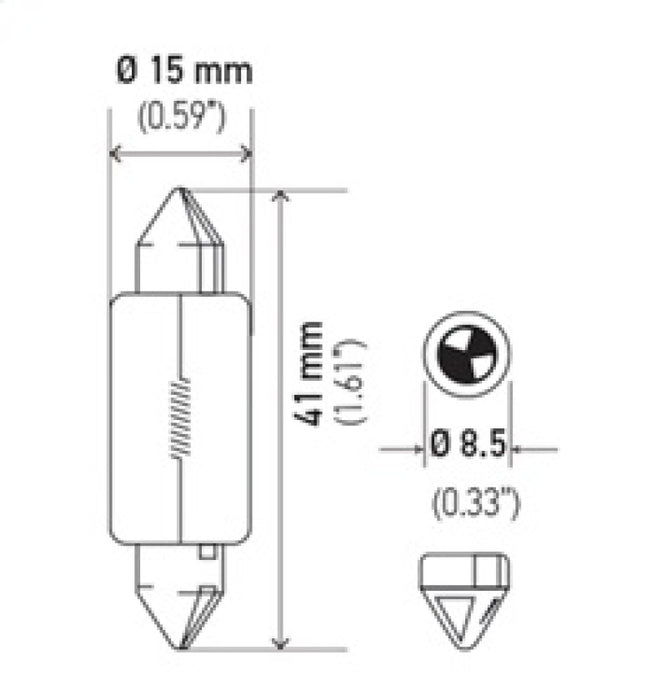 Hella Bulb 6480 24V 18W SV8.5-8 T4.625 15x43mm 6480