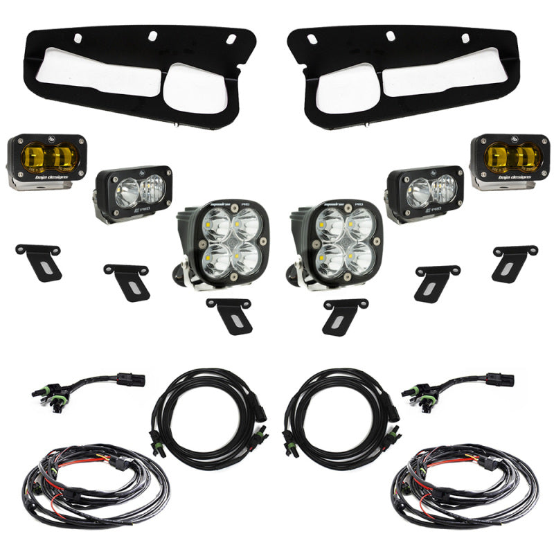 Baja Designs 21-22 Fits Ford Bronco W/Steel Bumper S2 SAE Pro Fog Pocket Light Kit Amber 448179