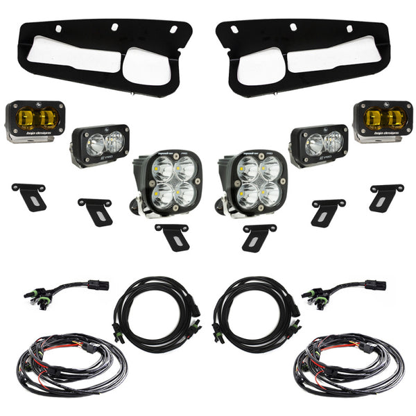 Baja Designs 21-22 Fits Ford Bronco W/Steel Bumper S2 SAE Pro Fog Pocket Light Kit Amber 448179