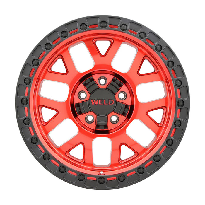 Weld Off-Road W133 17X9 Cinch 6X135 6X139.7 ET-12 BS4.50 Candy Red / Satin Black Ring 106.1 W13379098450