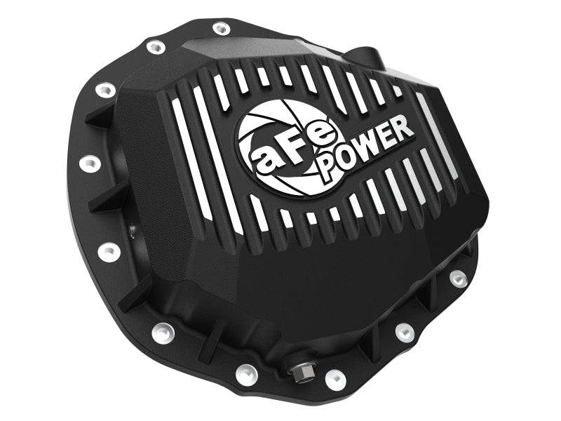 aFe 2020 Chevrolet Silverado 2500 HD Rear Differential Cover Black ; Pro Series w/ Machined Fins 46-71260B