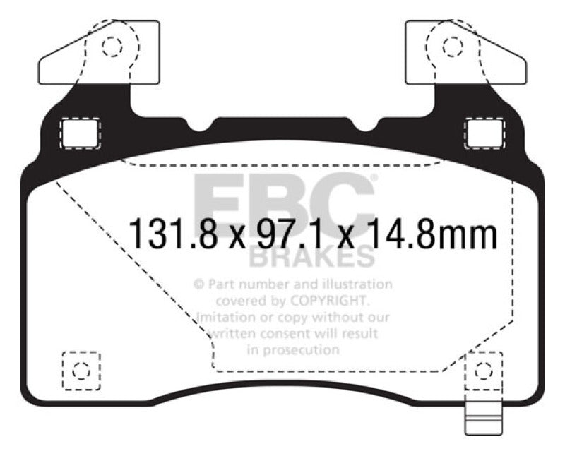 EBC 14+ Cadillac CTS Vsport 3.6 Twin Turbo Redstuff Front Brake Pads DP33028C