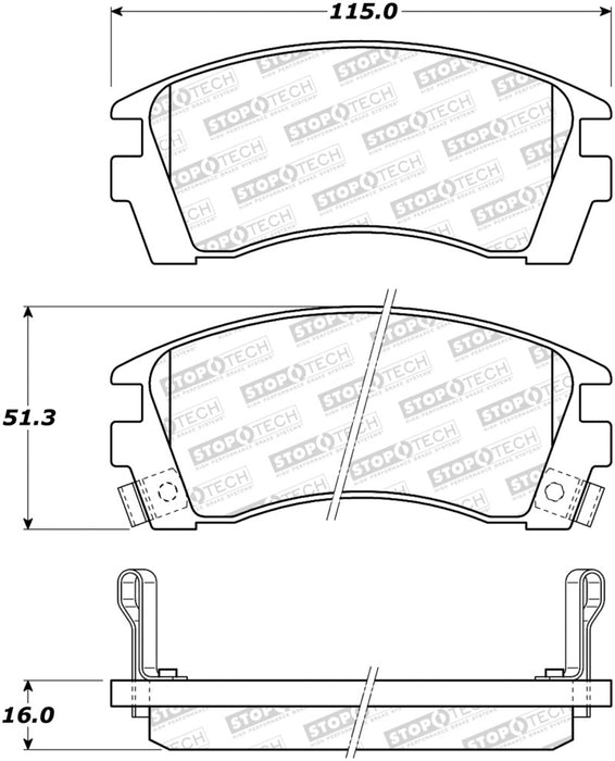 StopTech Street Brake Pads Front 308.0509