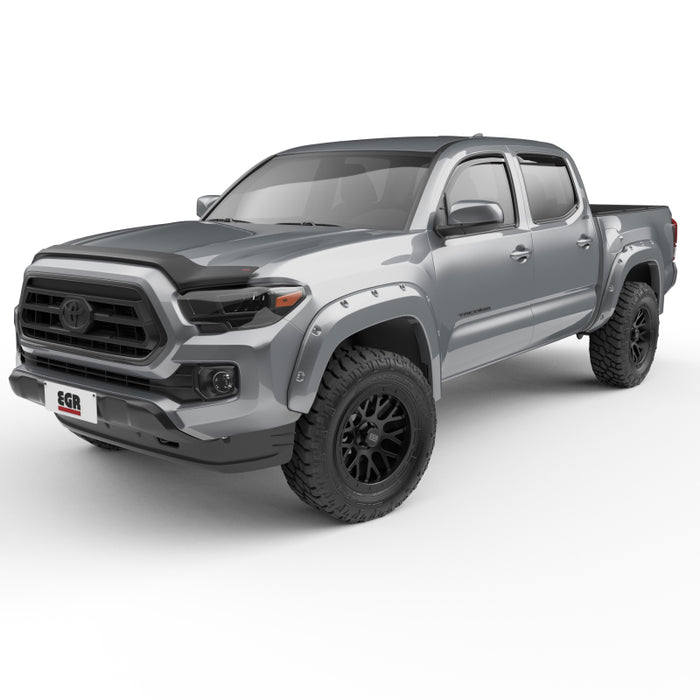 EGR 16+ Toyota Tacoma w/Mudflap Bolt-On Look Color Match Fender Flares Set Silver Sky 795084-1D6