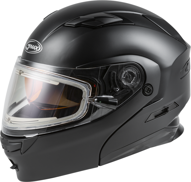 GMAX MD-01S, DOT Approved Modular Helmet, Electric Dual Lens Shield for Snow & Motor Sports, (Matte Black, X-Large)