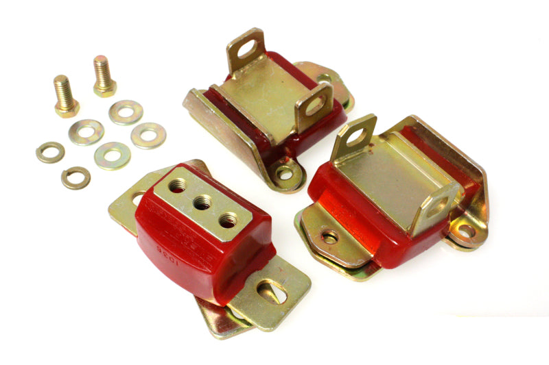 Energy Suspension 67-72 Camaro/64-72 Chevelle/63-82 Corvette Red Zinc 2 Engine & 1 Trans Mount Set 3.1120R