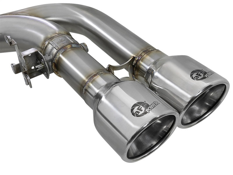 aFe MACH Force-Xp 3.5in. 304 SS C/B Exhaust w/o Muffler 15-18 BMW X5 M V8-4.4L (tt) Polished Tip 49-36342-P