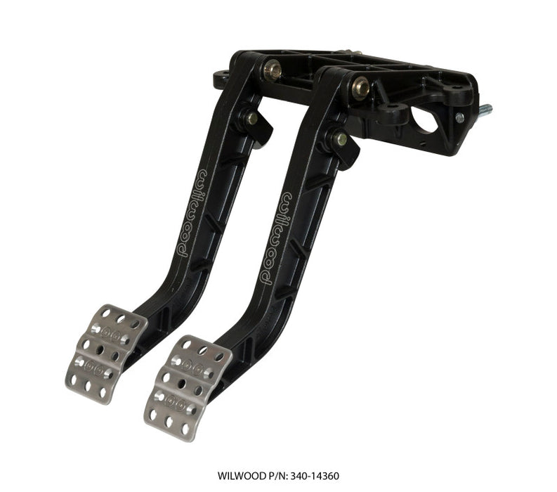 Wilwood Adjustable-Tandem Dual Pedal Brake / Clutch Fwd. Swing Mount 6.25:1 Black E-Coat 340-14360