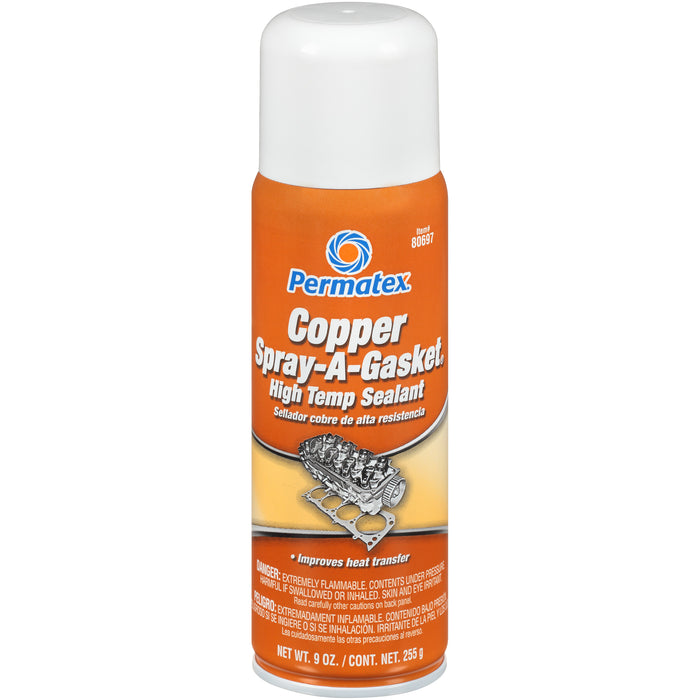 Permatex 80697 Copper Spray-A-Gasket Hi-Temp Adhesive Sealant, 9 oz. net Aerosol Can , Orange