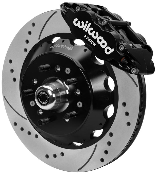 Wilwood 70-81 FBody/75-79 A&XBody FNSL6R Frt BBK 14in D/S Rtr Blk Calipers Use w/ Pro Drop Spindle 140-15983-D