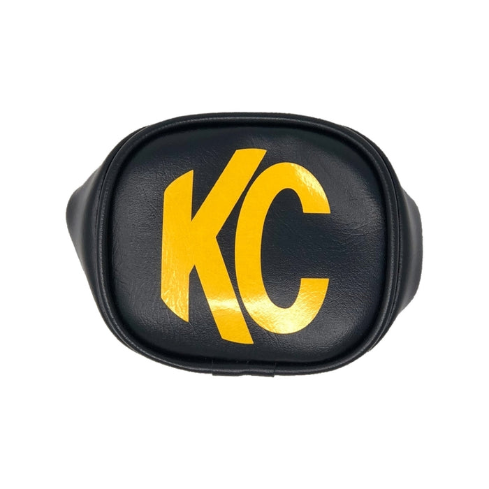 KC HiLiTES 3in. Rectangle Soft Cover (Pair) Black w/Yellow KC Logo 5303