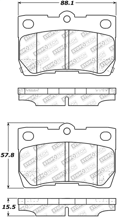 StopTech Street Select Brake Pads w/Hardware Rear 305.1113