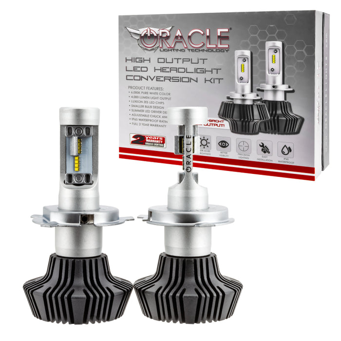 Oracle H4 4000 Lumen LED Headlight Bulbs (Pair) 6000K SEE WARRANTY 5231-001