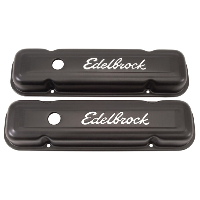 Edelbrock Valve Cover Signature Series Pontiac 1962-1979 301-455 CI V8 Low Black 4453